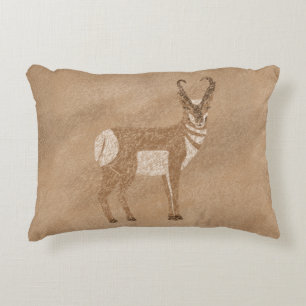 Southwest Pronghorn Standing Antelope Decorative Cushion
