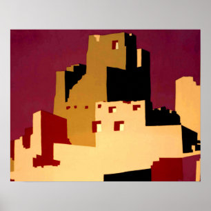 Southwest Pueblos WPA Art Print Parks Poster