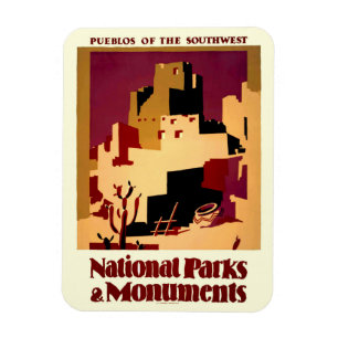 Southwest Pueblos WPA National Parks Poster Magnet