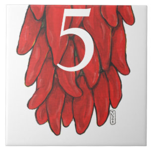 Southwest Red Chile Chilli Ristra Small Bottom # Tile