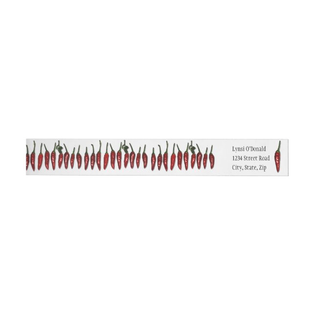 Southwest Red Hot Chilli Peppers Custom Wrap Around Label (Individual)