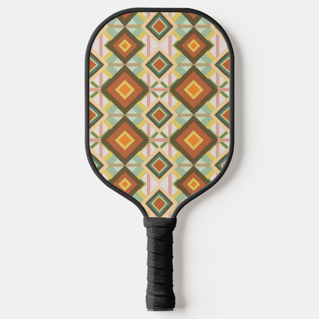 Southwest Retro Pop Art Diamonds Pattern  Pickleball Paddle (Front)