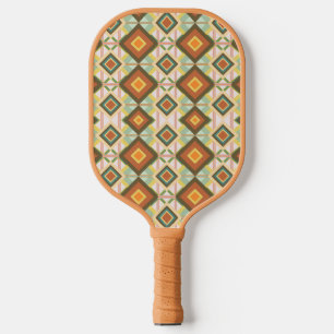 Southwest Retro Pop Art Diamonds Patterned Pickleball Paddle