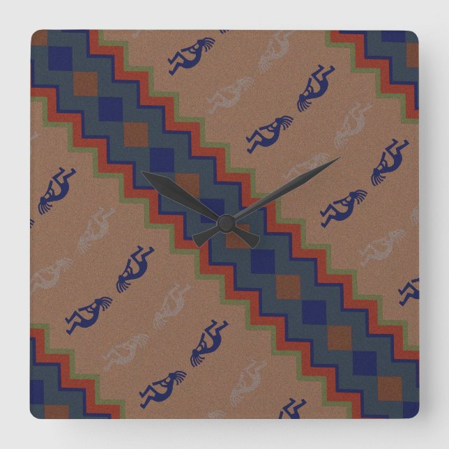 Southwest Retro Square Wall Clock (Front)