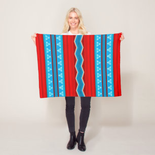 Southwest River Canyon Red and Turquoise Fleece Blanket