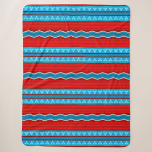 Southwest River Canyon Red and Turquoise Large Sherpa Blanket