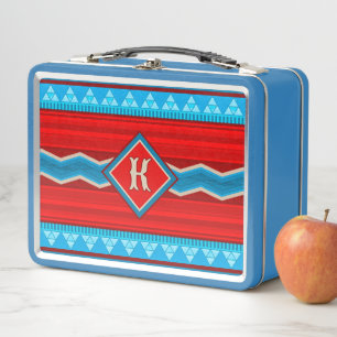Southwest River Canyon Red Turquoise Monogrammed Metal Lunch Box