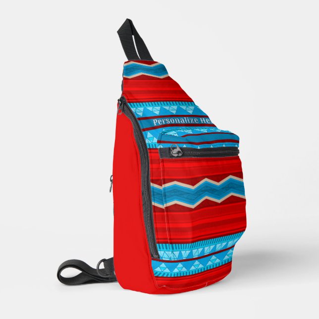Southwest River Canyon Red Turquoise Personalised Sling Bag (Left Corner)