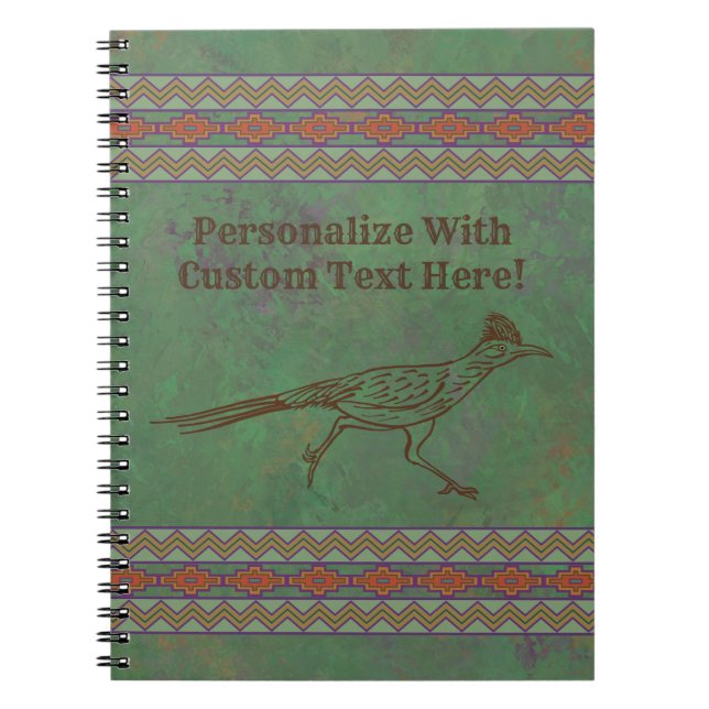 Southwest Roadrunner Sagebrush Green Notebook (Front)