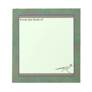 Southwest Roadrunner Sagebrush Green Notepad