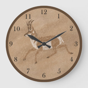 Southwest  Running Pronghorn Antelope Large Clock