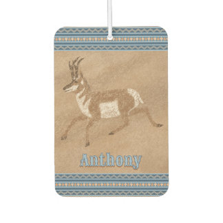 Southwest Running Pronghorn Antelope Personalised Car Air Freshener
