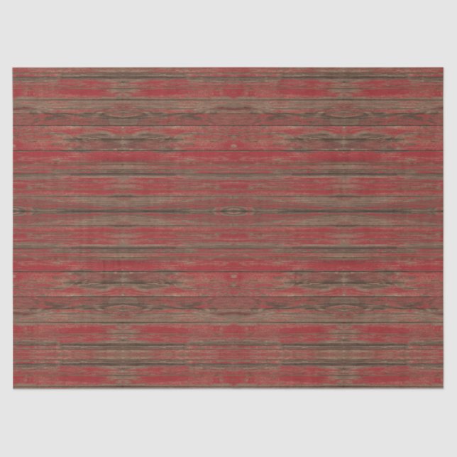 Southwest Rustic Weathered Red Painted Wood Design Tissue Paper (Front)