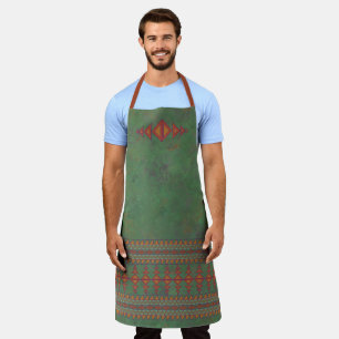 Southwest Sagebrush Green Geometric Design Apron