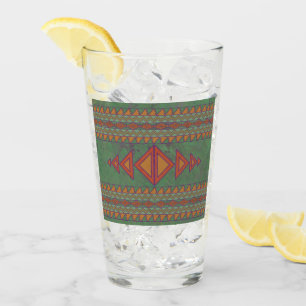 Southwest Sagebrush Green Geometric Design Glass