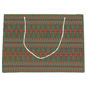 Southwest Sagebrush Green Geometric Design Large G Gift Bag