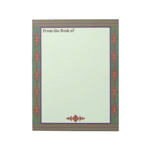 Southwest Sagebrush Green Geometric Design Notepad