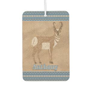 Southwest Standing Pronghorn Antelope Personalised Car Air Freshener