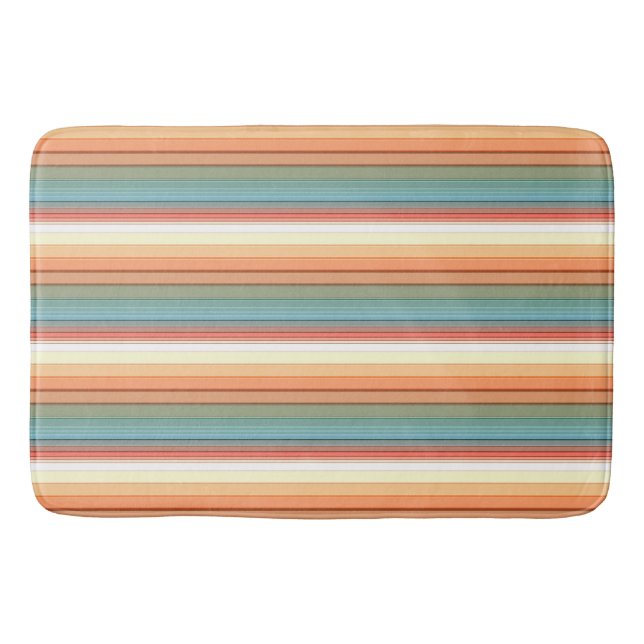 Southwest Stripes Muted Colour Bath Mat (Front)
