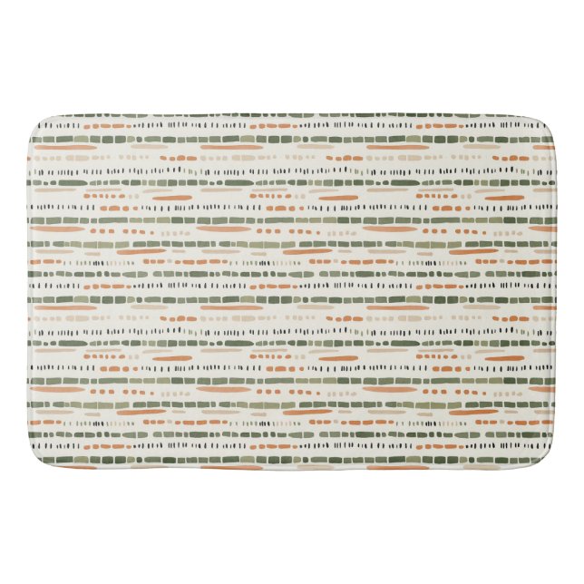 Southwest Stripes Tribal Boho  Bath Mat (Front)