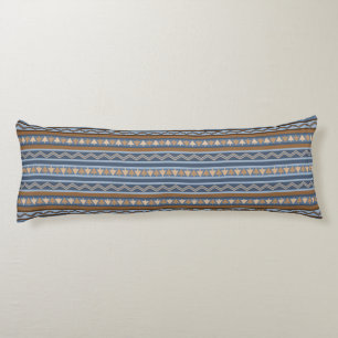 Southwest Style Blue and Brown Geometric Pattern Body Cushion
