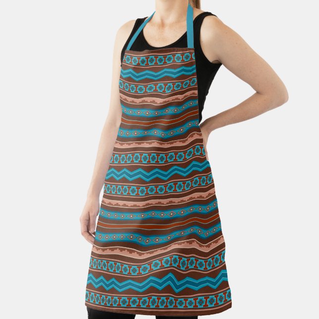 Southwest Style Geometric Cameron Gorge Design Apron (Insitu)