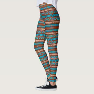 Southwest Style Geometric Cameron Gorge Design Leggings