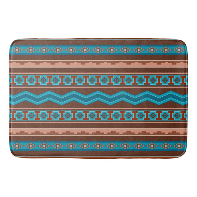 Southwest Style Geometric Cameron Gorge Design Lg Bath Mat (Front)