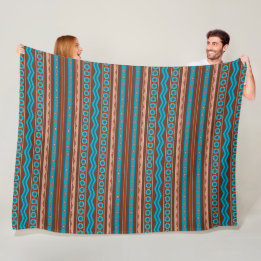 Southwest Style Geometric Cameron Gorge Design Lg Fleece Blanket