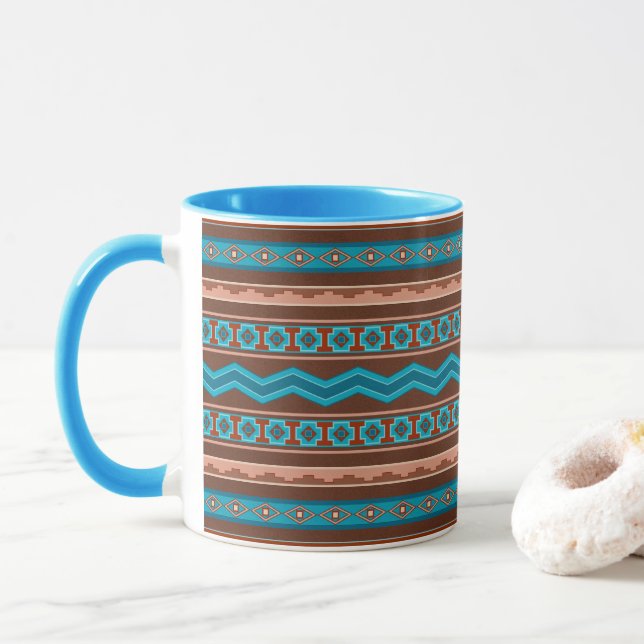 Southwest Style Geometric Cameron Gorge Design My  Mug (With Donut)