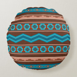Southwest Style Geometric Cameron Gorge Design Round Cushion