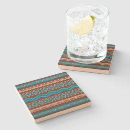 Southwest Style Geometric Cameron Gorge Design Stone Coaster