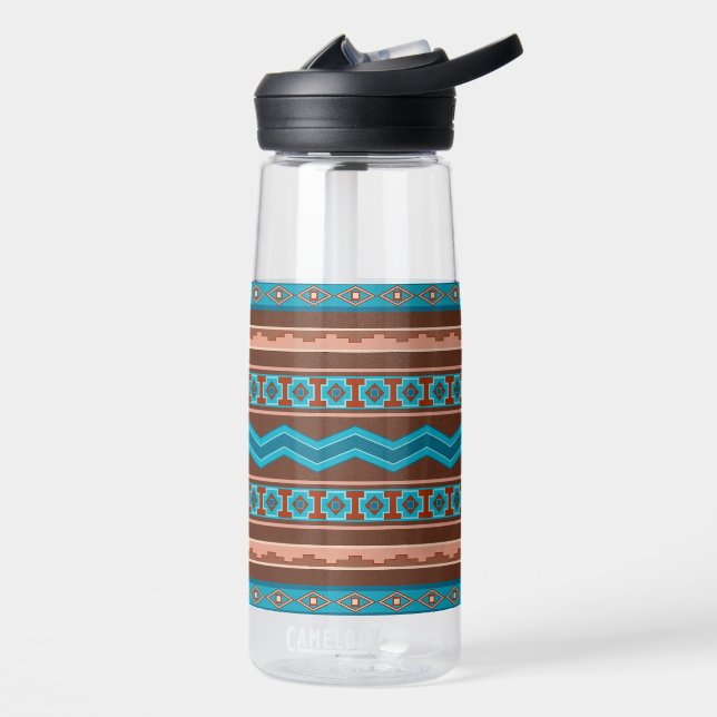 Southwest Style Geometric Cameron Gorge Design Water Bottle (Left)