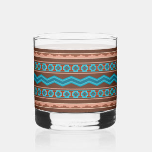 Southwest Style Geometric Cameron Gorge Design Whiskey Glass