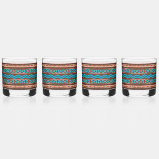 Southwest Style Geometric Cameron Gorge Design Whiskey Glass