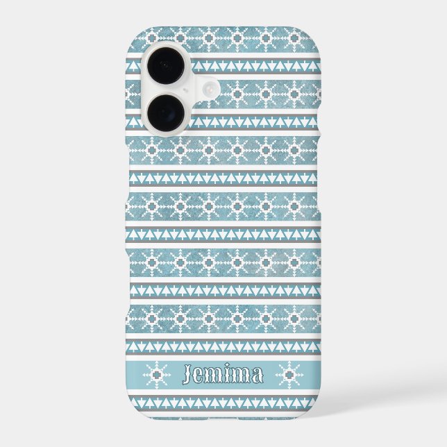 Southwest Style Snowflakes Pine Trees Personalized (Back)