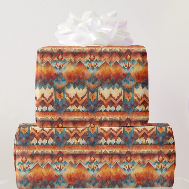 Southwest Style Watercolor Colourful Birthday Roll Wrapping Paper (Creator Uploaded)