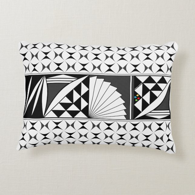 Southwest Sunrise in Charcoal Decorative Cushion (Back)