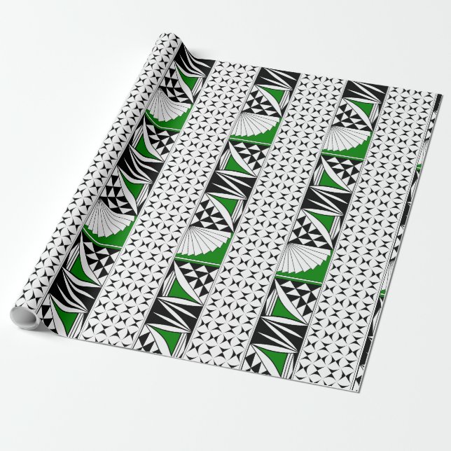 Southwest Sunrise in Green Gift Wrap (Unrolled)