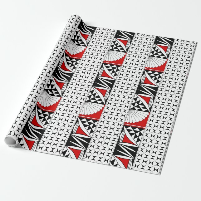 Southwest Sunrise in Red Gift Wrap (Unrolled)