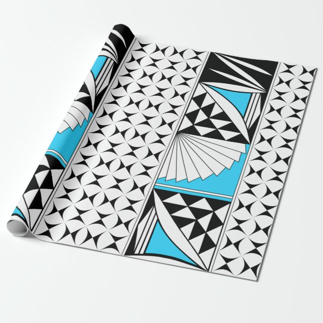 Southwest Sunrise in Turquoise Wrapping Paper (Unrolled)