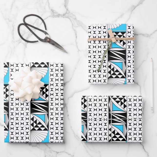 Southwest Sunrise in Turquoise Wrapping Paper Sheet (Front)