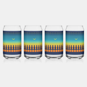 Southwest Sunset Pines Moon Can Glass