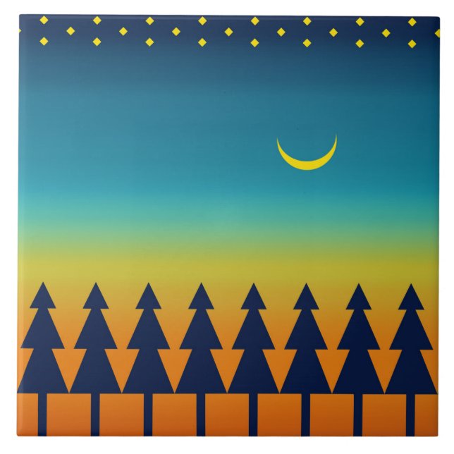 Southwest Sunset Pines Moon Tile (Front)