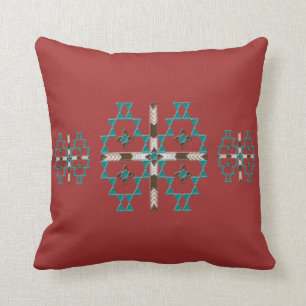 Southwest Symmetry Cotton Throw Pillow 16x16