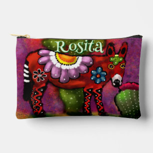Southwest Talavera-Style Donkey Personalised Accessory Pouch