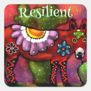 Southwest Talavera-Style Donkey Personalised Square Sticker