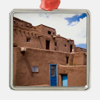 Southwest Taos Adobe Pueblo House New Mexico Metal Tree Decoration