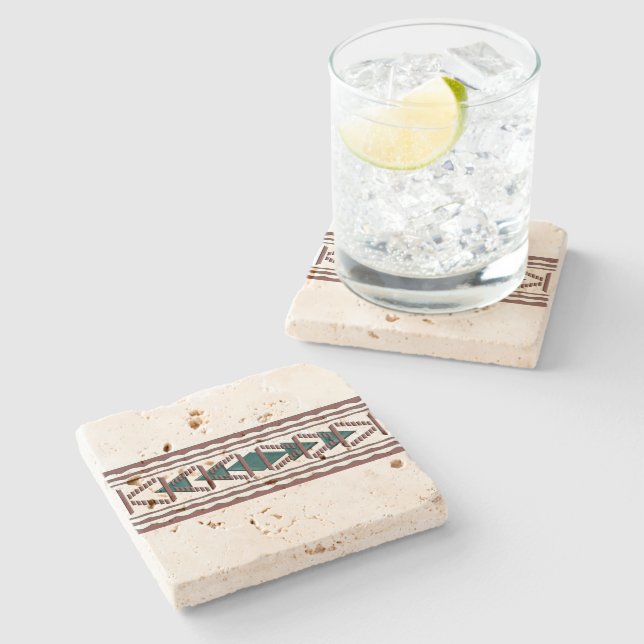 Southwest Tapestry Travertine Coaster (Side)