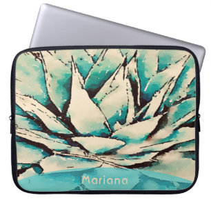 Southwest Teal Agave Succulent Laptop Sleeve